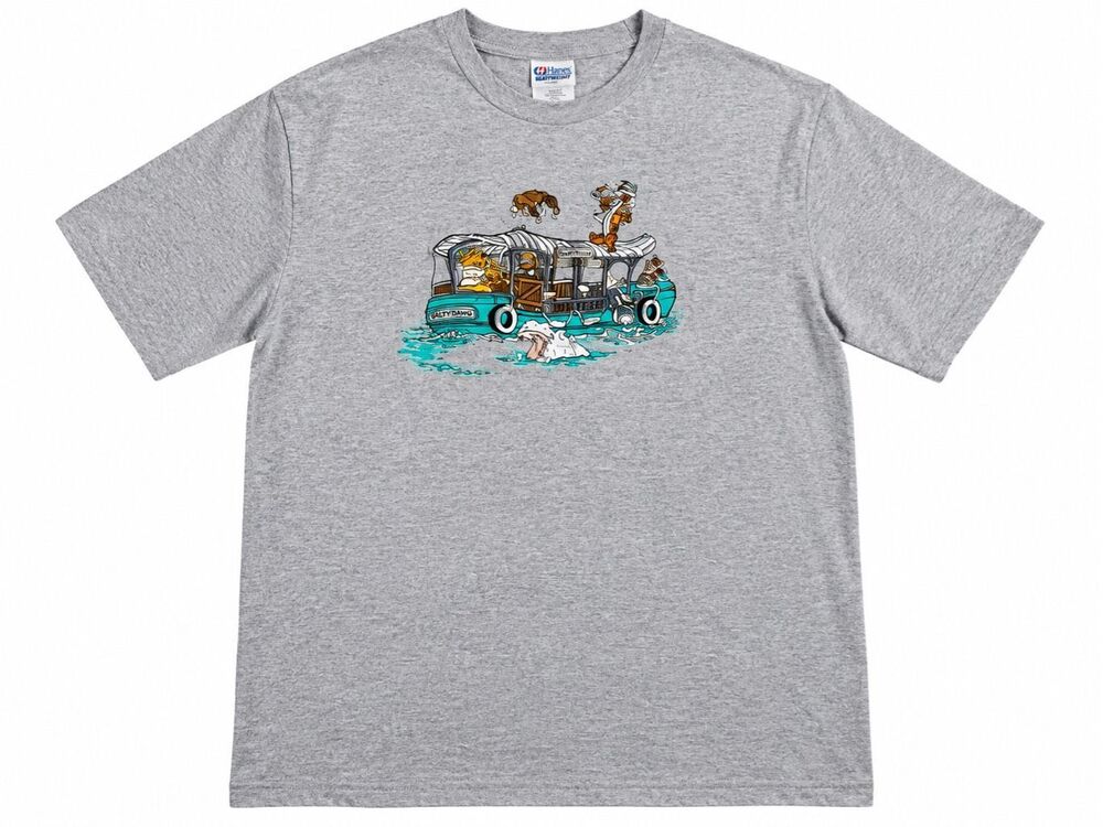 Walt Disney World Vintage Embroidered Safari Animals Gray T-Shirt Size XL